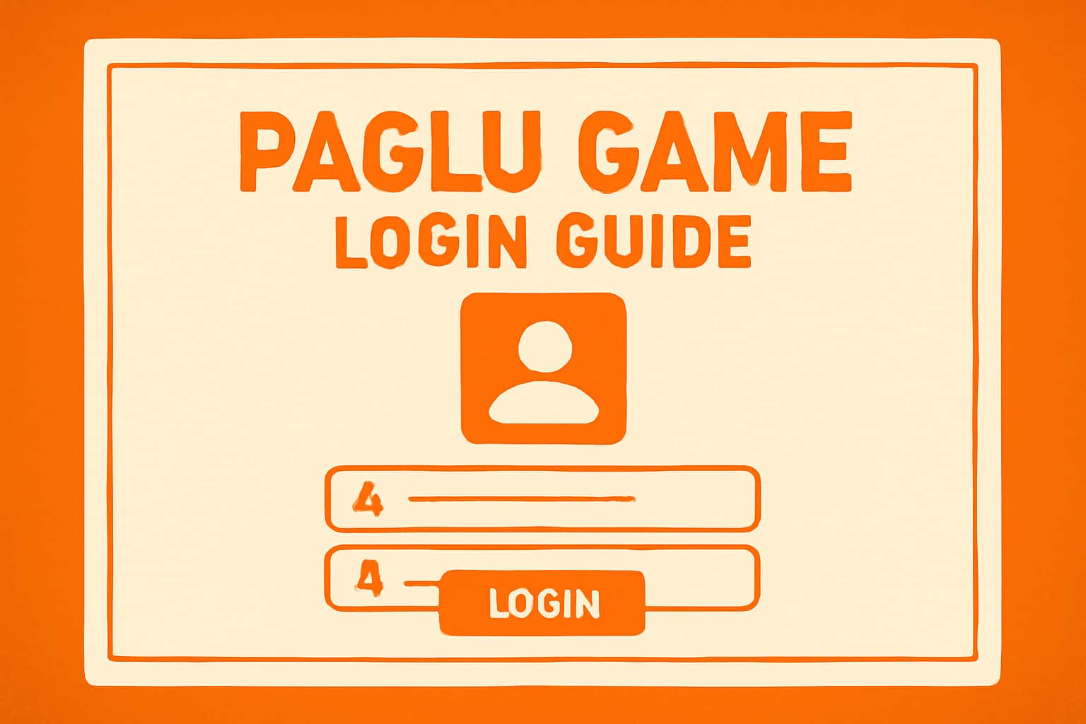 An informative scene illustrating the Paglu Game login process with #ff6600 accents.
