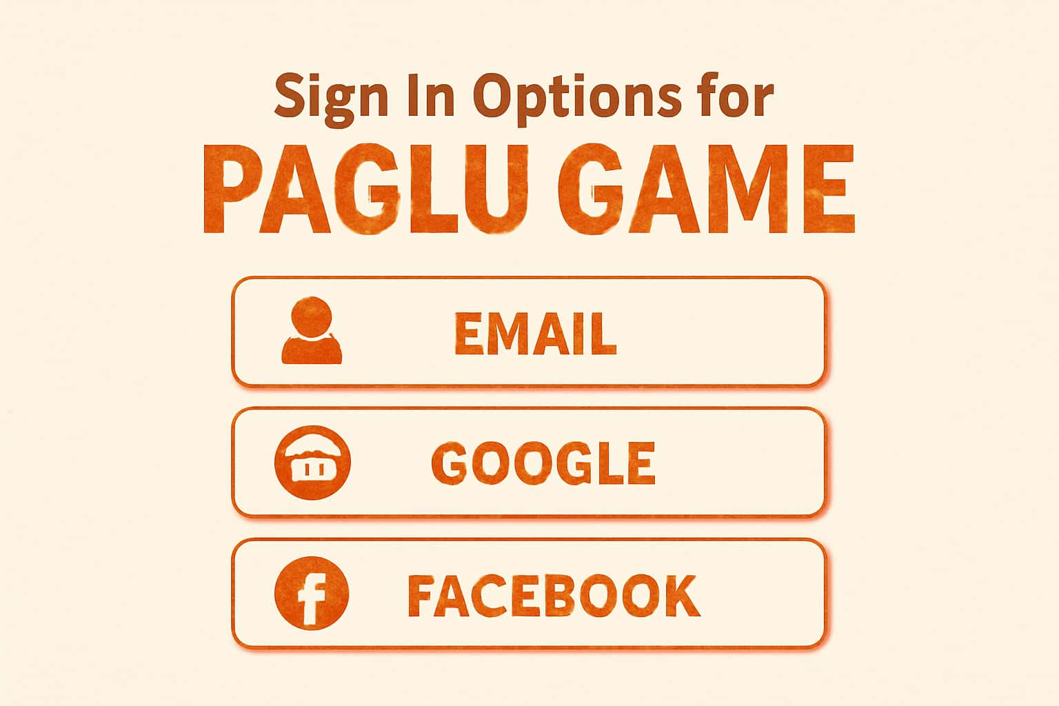 An informational scene showcasing secure sign-in options for Paglu Game.